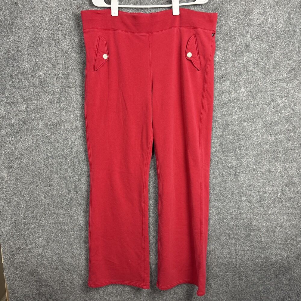 Polo Ralph Lauren SweatPants Womens Sz XL Red Wide Leg Preppy Designer Old Money